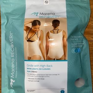 MARENA black faja size Large GIRDLE HIGH-BACK -NO CLOSURE - BIKINI LENGTH - SFBH